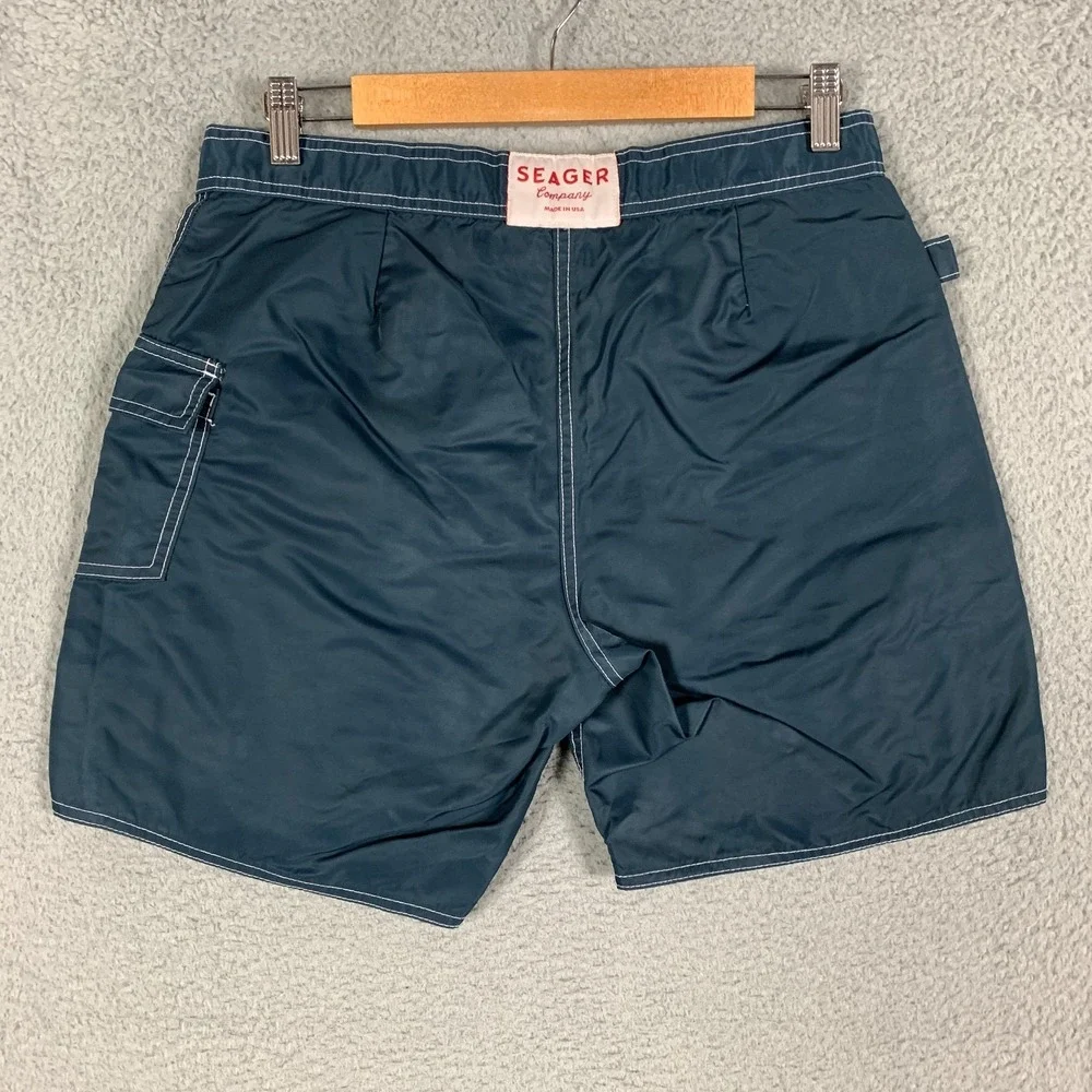 Seager Patrol Trunks Men's 31 Navy Cargo Quick Dry Shorts USA Swim Huckberry $70